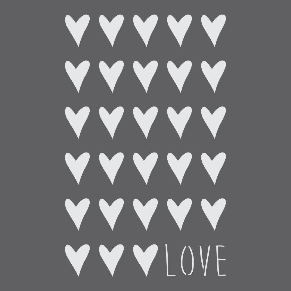 Rows of Hearts Valentines Stencil