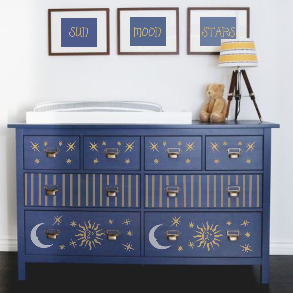 Nursery Stencil Moon & Stars Nursery Decor Painting Stencil Paint