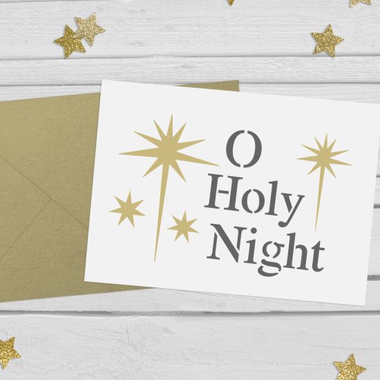 O Holy Night Stencil - Reusable Stencil for Holiday Crafting