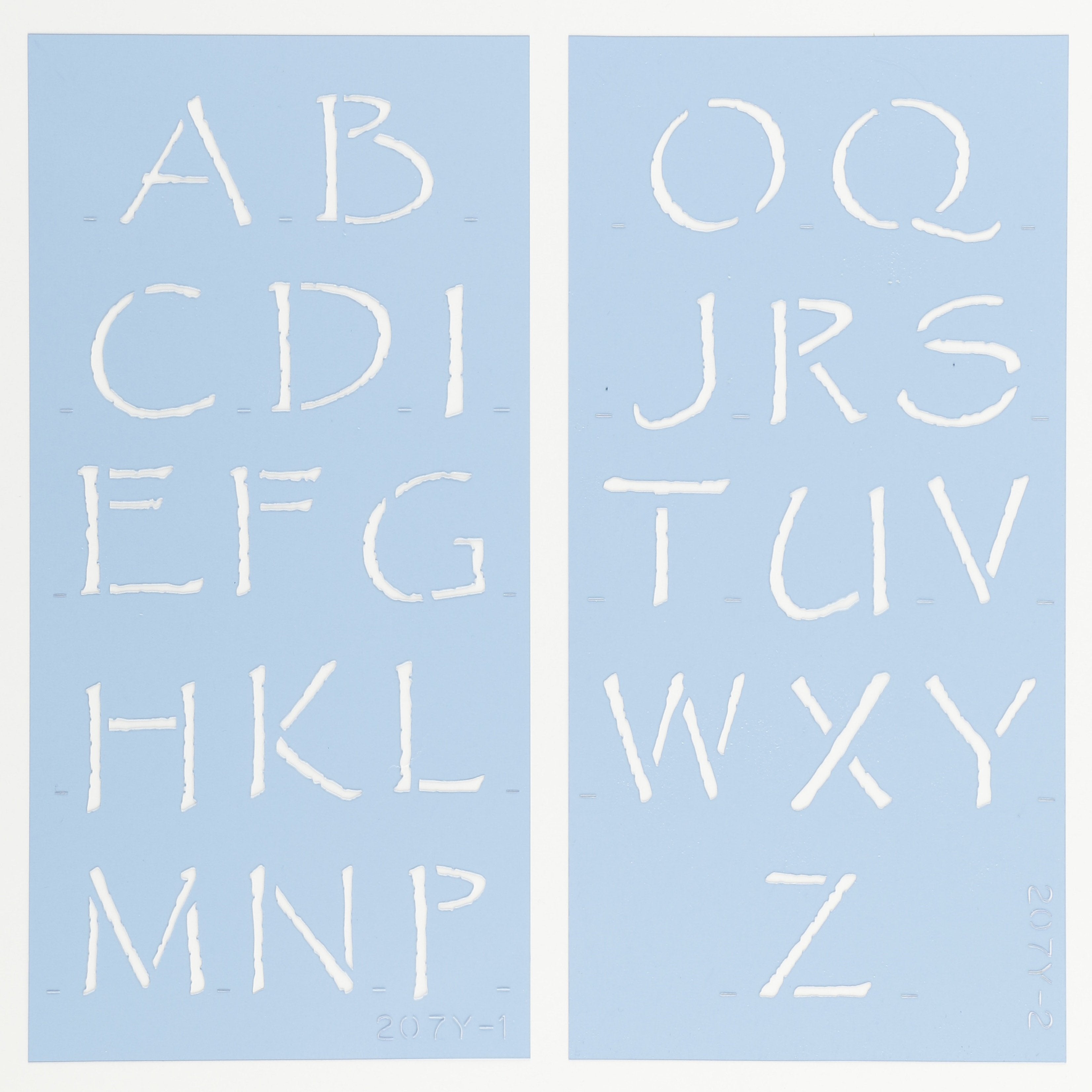 Papyrus complete alphabet letter and number stencil. – Stencil Planet